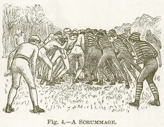 Ein Gedränge, Illustration für Cassells Buch der Sportarten und Zeitvertreibe, ca. 1890