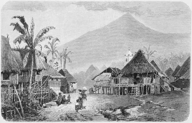 Ein Tagal-Dorf, Luzon auf den Philippinen, aus 