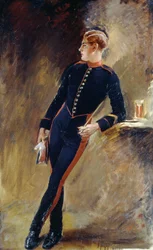 Ein Reiter der Royal Horse Guards in Stallkleidung, 1915