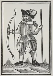 Eine wahre Geschichte von Robin Hood, Illustration aus Chap-books des achtzehnten Jahrhunderts von John Ashton, veröffentlicht 1882