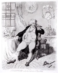 Ein Schlemmer unter den Schrecken der Verdauung, veröffentlicht 1792