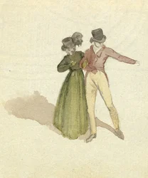 Ein Paar beim Spaziergang, ca. 1825