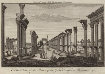 Westansicht der Ruinen des Großen Tempels in Palmira