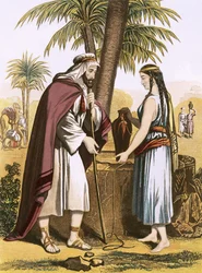 Abrahams Diener und Rebekka