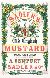 Werbung für Sadlers Old English Mustard