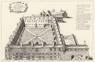 Luftaufnahme des Gresham College in der City of London