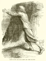 Alexander Selkirk auf der Insel zurückgelassen
