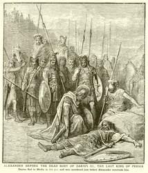 Alexander vor dem Leichnam von Darius III., dem letzten König von Persien