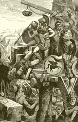 Alexander der Große bei der Belagerung von Tyros