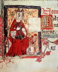 Eine Beleuchtung darstellend Mathilde die Kaiserin (ca. 1102-1167), auch bekannt als Maud und Mathilde von England, Ehefrau von Heinrich V. des Heiligen Römischen Reiches, aus dem Buch „Histoire d