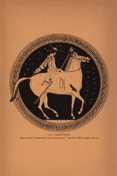 Antike griechische Erziehung: In einer Reitschule (Lithografie)