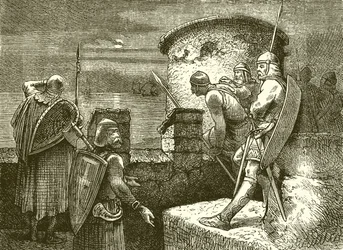 Annäherung der feindlichen normannischen Flotte