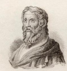 Aristophanes, ca. 446 bis ca. 386 v. Chr. Komödiendichter des antiken Griechenlands, aus Crabb