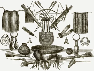 Waffen, Ornamente und Utensilien der Indianer
