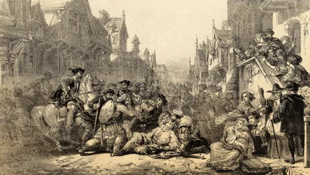 Ermordung des Regenten James Stewart Moray (ca. 1531-70), Regent von Schottland, in Old Linlithgow, West Lothian