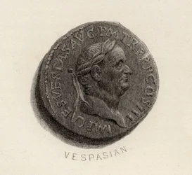 Aureus-Münze aus der Ära von Vespasian, Titus Flavius Vespasianus