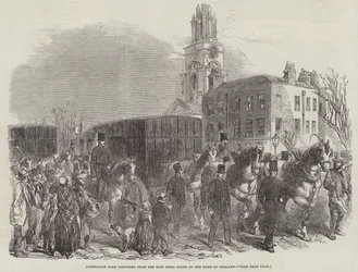 Australisches Gold vom East India Docks zur Bank of England transportiert