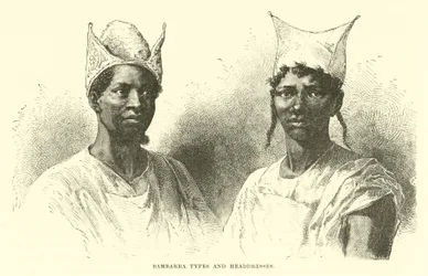 Bambarra-Typen und Kopfbedeckungen