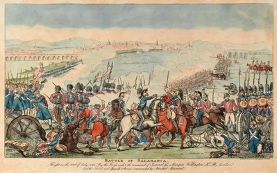 Schlacht von Salamanca (farbige Gravur)