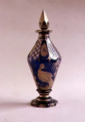 Bi-konische Essigflasche mit Spiralverschluss, 1765-70