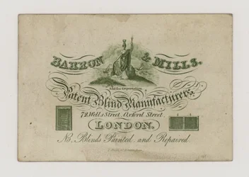Blindenhersteller, Barron und Mills, Visitenkarte
