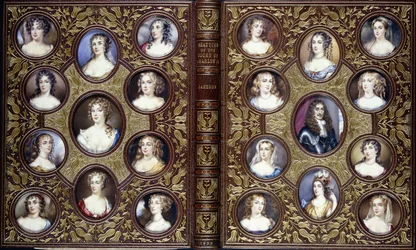 Buchumschlag mit zweiundzwanzig Porträtminiaturen von Charles II und den schönen Frauen seines Hofes, 1833