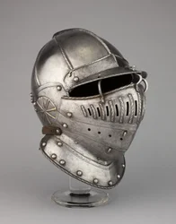 Burgonet mit fallendem Buffe, möglicherweise von einer Rüstung von William Herbert, 1. Earl of Pembroke, ca. 1550