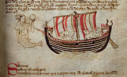 CCA-LitMs/D/10 fol. 18r Sirene, aus Bestiarium