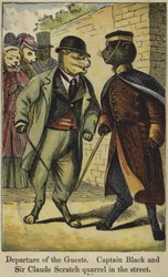 Captain Black und Sir Claude Scratch streiten sich auf der Straße