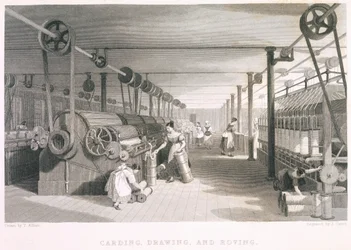 Kardieren, Zeichnungen und Roving-Textilien (Gravur)