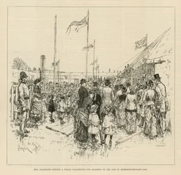 Catherine Gladstone eröffnet einen öffentlichen Spielplatz für Kinder