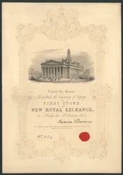 Zeremonie der Grundsteinlegung des neuen Royal Exchange, London, am 17. Januar 1842