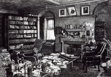 Charles Darwins Arbeitszimmer im Down House, 1882