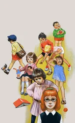 Kinder spielen und streiten