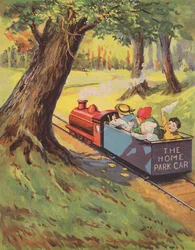 Kinder fahren mit einer Miniatureisenbahn