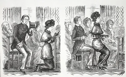 Kirchenmanieren, Illustration aus Punch