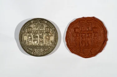 Rundes Siegel mit Wappen des New College