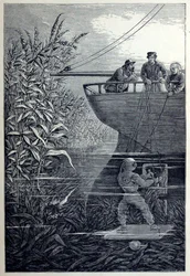 Reinigung der Schraube, aus Unter den Wellen oder Tauchen in tiefen Gewässern, veröffentlicht 1887