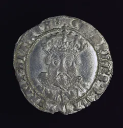 Münze mit dem Kopf von Heinrich VIII.