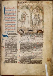 Der Junge Merlin prophezeit vor König Vortigern, Illustration aus 