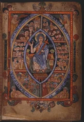 Christus auf dem Thron mit Chören von Märtyrern, Bekennern und Jungfrauen