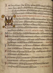 Psalm 56 mit altenglischem Glossar und dekoriertem Initial MI