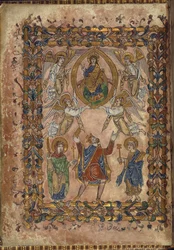 Edgar bietet Christus eine Urkunde an, Illustration aus 