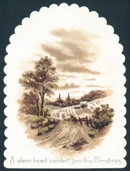 Landschaftsszene, Weihnachtskarte