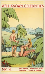 Paar in Blättern gekleidet