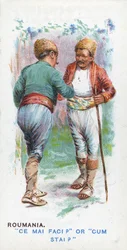 Übliche Begrüßung in Rumänien, 1907