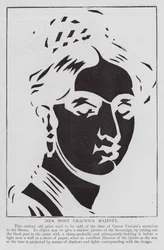 Ausschnittporträt von Königin Victoria (Gravur)