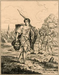 David mit dem Kopf von Goliath