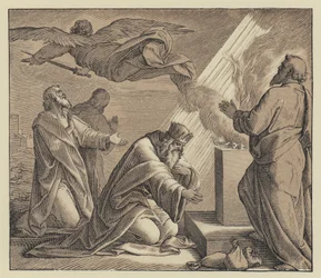 Davids Unterwerfung unter Gottes Urteil (Gravur)