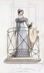 Tageskleid, Modeplatte aus Ackermanns Repository of Arts